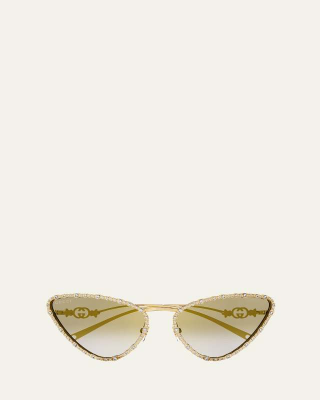 GG Star Embellished Metal Cat-Eye Sunglasses